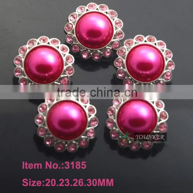Hot sale new style acrylic rhinestone button flower shape sewing silver plating for flower center DIY crafts