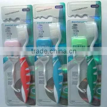 soft nylon66 Toothbrush set with dental floss dental care set