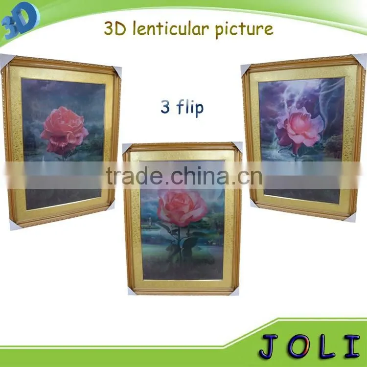 hot sale 3d flip pictures 3d lenticular picture,3D changing picture