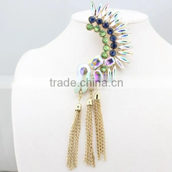 sample order sapphire with chain ear cuff wrap clip earring