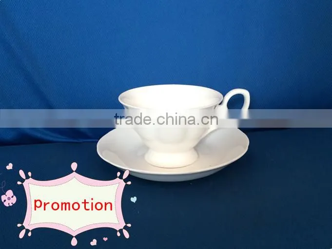 220cc pure white porcelain coffee tea Bone China Cup&Saucer Set factory price