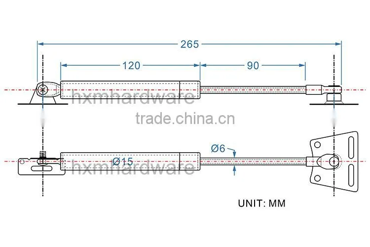 High quality gas supporting for cabinet doors gas spring HXM1805