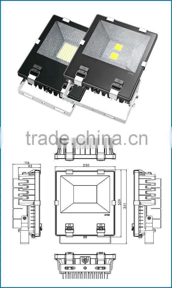 3years warranty outdoor 100W led floodlight , IP 65 glass, CRI>80