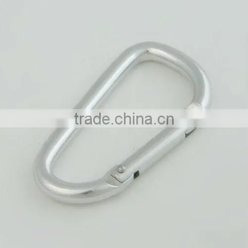Aluminum carabiner spring snap hook D type