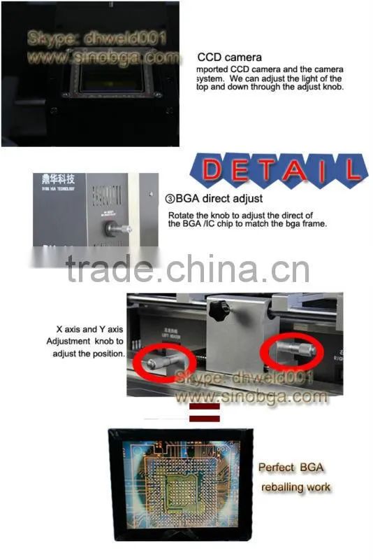 Optical alignment Motherboard repair bga reballing kit infrared and hot air bga rework station
