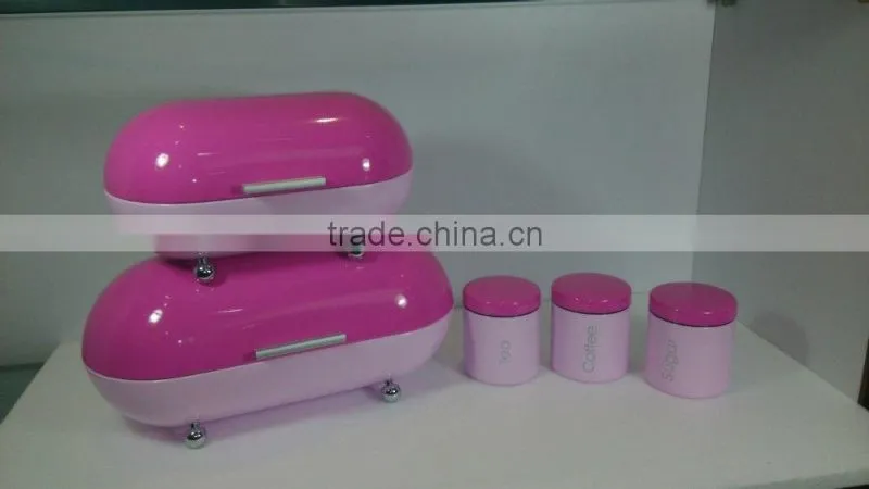 Kitchen storage metal sugar coffee tea caniste set