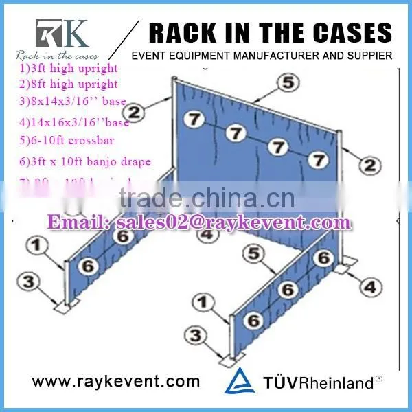 Wedding exhibition pipe and drape pipe and drape rental