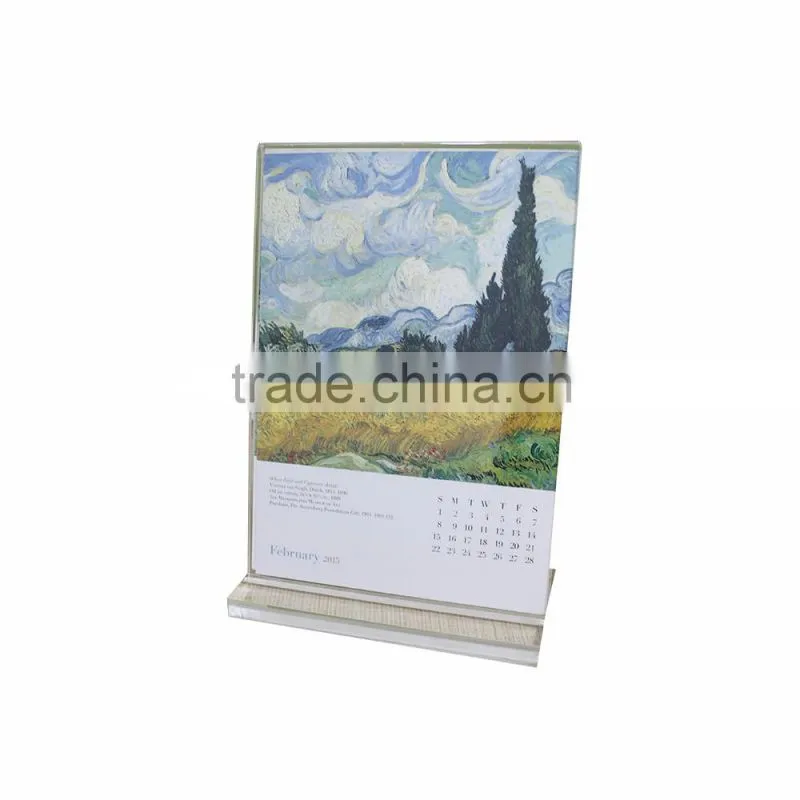 Hot pantone color art paper standup desk calendar