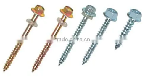 Hex washer head self drilling screw with wing and bond washer