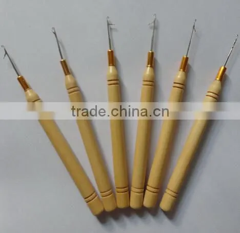 Micro Ring Wood Handle Hook Needler Hair Extension Tool