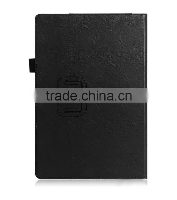 Leather book case for Samsung Galaxy Tab Pro S with Elastic Hand Strap, Card Holder, stylus