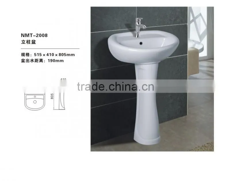 pedestal basin with CE certificate/heap Hot Sale Bathroom Ceramic Washing Bowl Floor Standing Pedestal Washing Basins