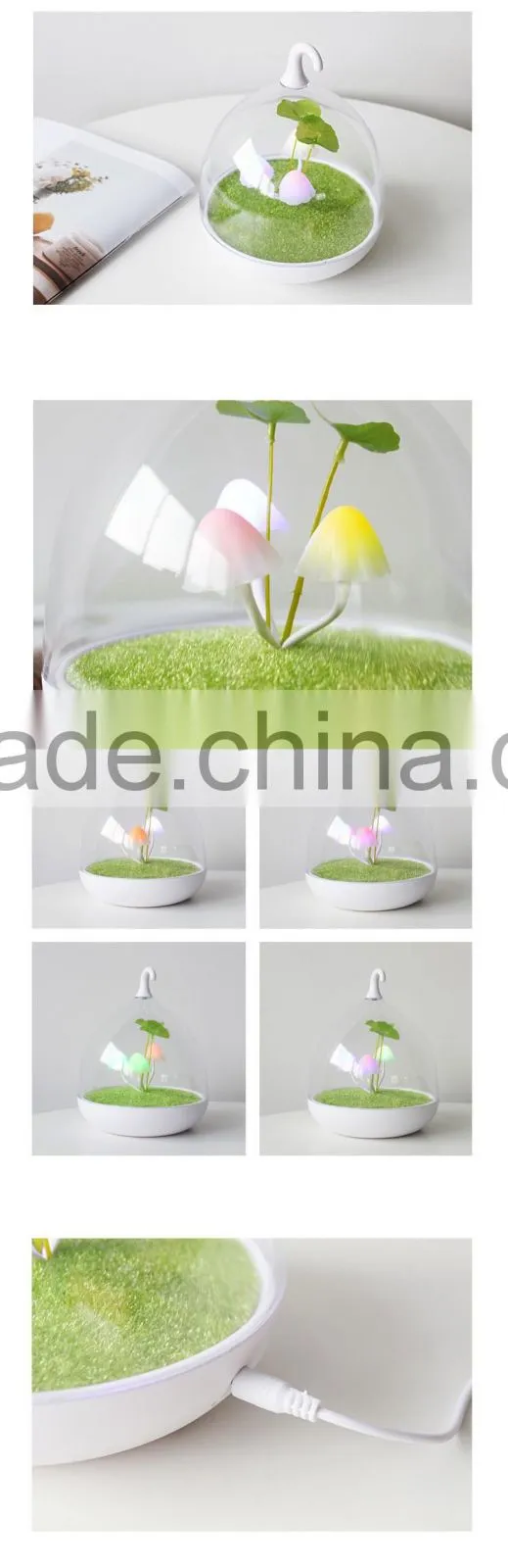 Spot Supply Colorful LED USB Rechargeable Sensor Lamp Mushroom Night Light