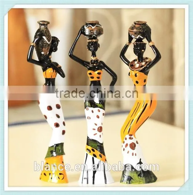 Creative women sculpture Africa little girl figurine