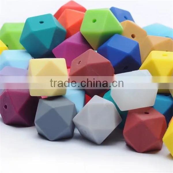 BPA Free FDA Approved Hexagon Grey Marble Silicone Beads for DIY silicone necklaces