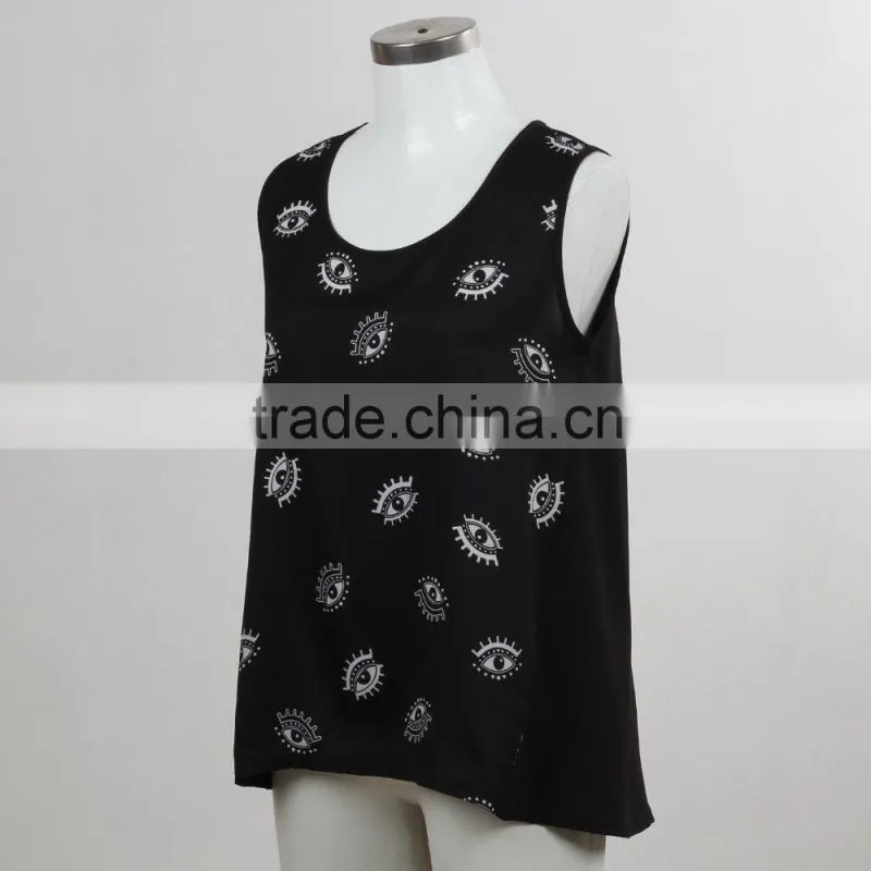 F5S15169 Fashion Black Tank Top for Women Manufacturer