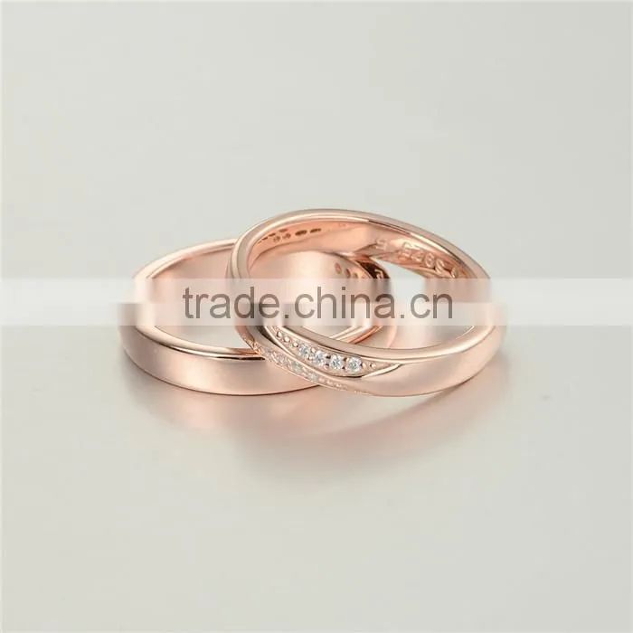latest rose gold eternity design 925 crystal micro pave ring for men