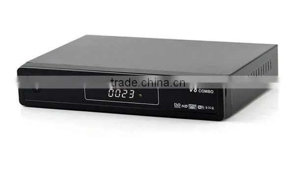 Wholesales DVB-S2+T2 HD combo satellite receiver V8 combo1080p digital decoder with IKS CCCAM free IPTV Youtube Biss Key