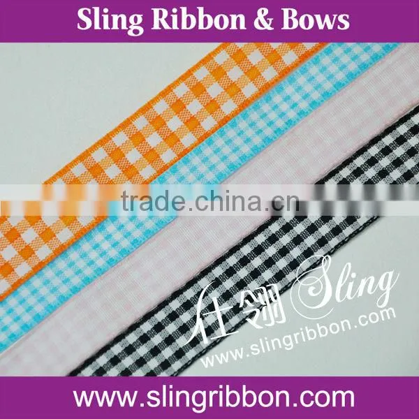 High Quality 100% Polyester Plaid Ribbon For Sale