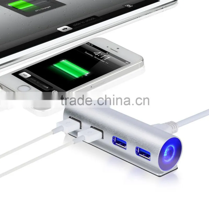 Aluminum USB 3.0 Hub high speed 4 ports USB Hub for computer