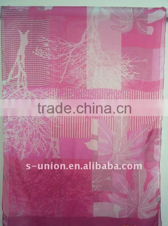 2011 high quanlity fashion 100% silk chiffon scarf for ladies