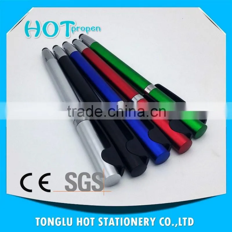 spray paint colored barrel, wide chrome ring with black big clip,twist touch pen