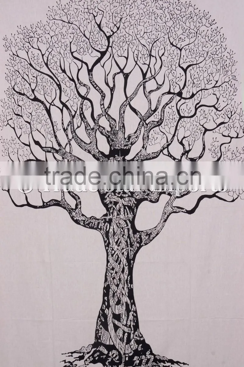 Tree Of Life Wall Art Bohemian Indian Cotton Wall Hangings Gypsy Tapestry