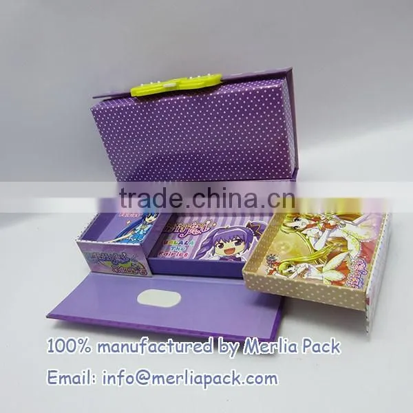 Sweet Paper Stationery Box 4 Layers Customized Eco Friendly Pencil Box Combination Lock