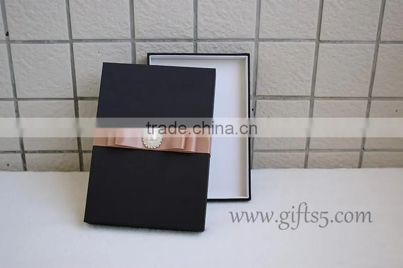 Custom Handmade Luxury Black wedding invitation gift boxes