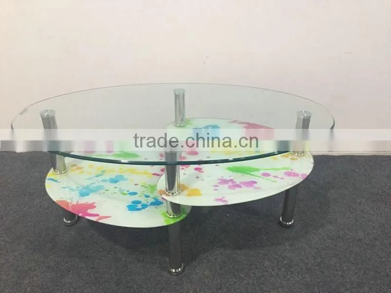 Morden New design Oval glass Coffee Table