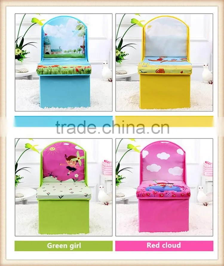 2016 new design kids storage stool,foldable toy storage box