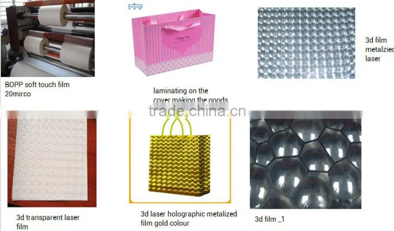 High Tearing18mirco/20mirco BOPP Transaprent Holographic 3D/lens Film for Gift packaging and Laminating