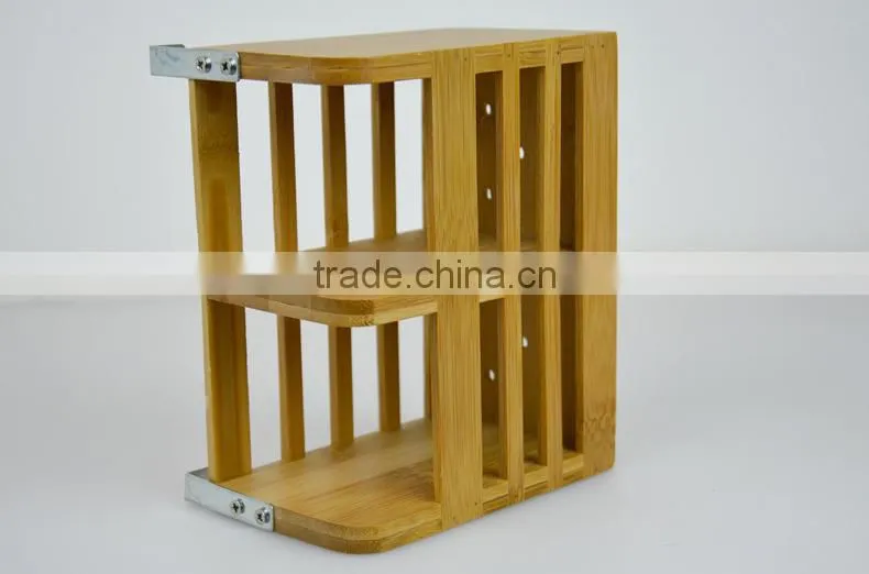 BH005 Bamboo Kitchen Utensil Caddy with metal hanger