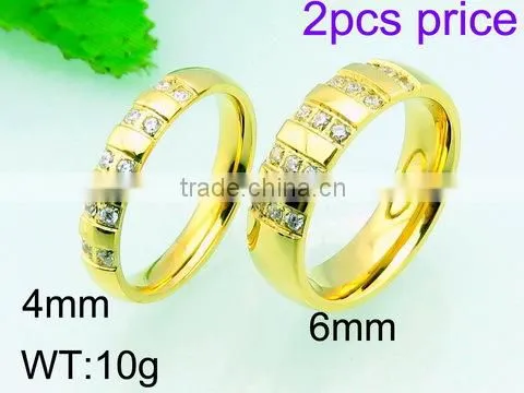 2015 new beautiful steel color crystal rings stainless steel ring love ring