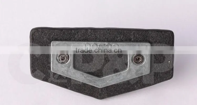 Custom embossed leather label denim leather patch with metal logo