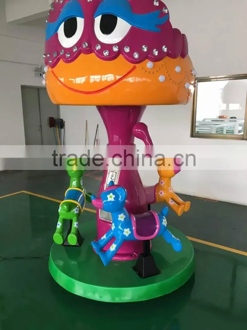 coin operated carousel kiddie ride game machine amusement ride arcade machine double flying of amusement park for sale