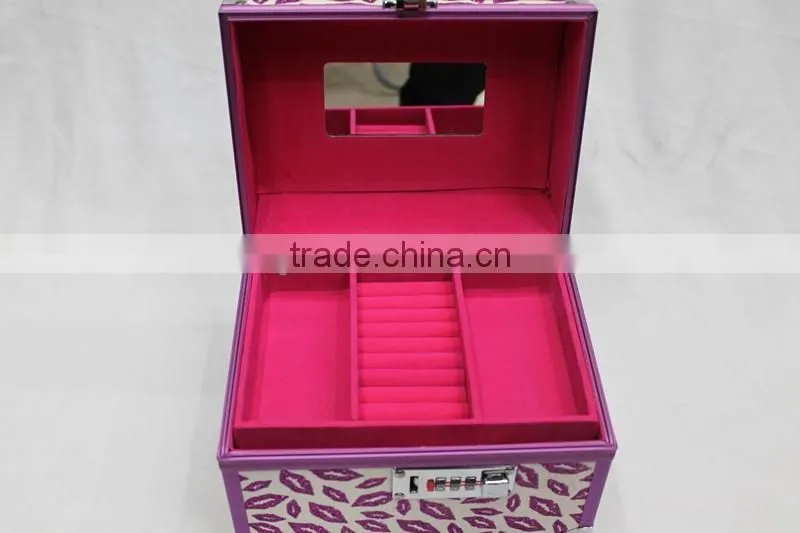 high quality acrylic cosmetic storage box with code lock