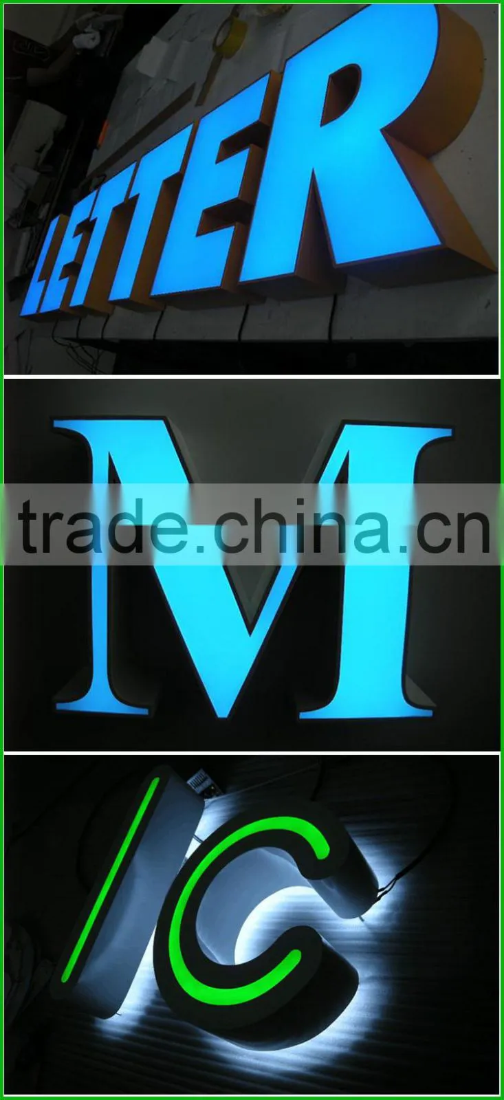 Waterproof Outdoor 3D Frontlit Letters With Metal Frame