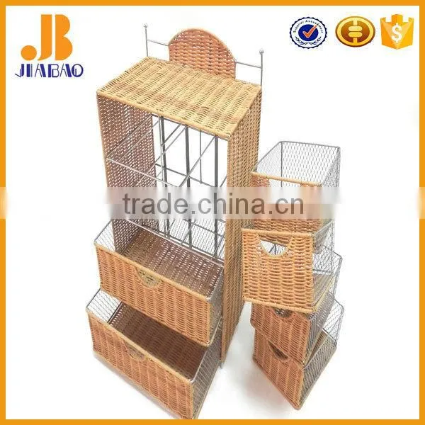 Natrual rattan living rooom storage cabinet