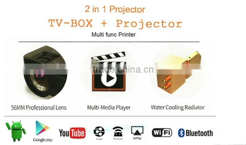 New arrival! PTP200S Android 4.4.2 HD LED small LCD Projector with Miracast WiFi Bluetooth 4.0 Bluray beamer