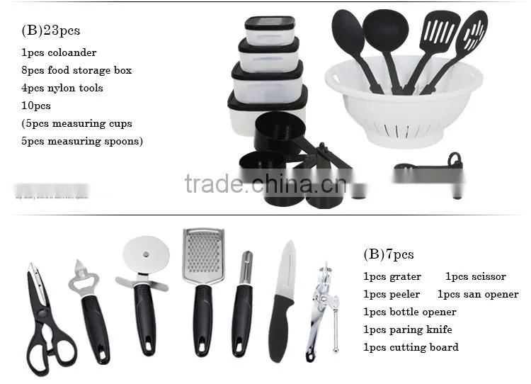35 pcs innovative design kitchen utensil set cooking pots and pans kitchenware