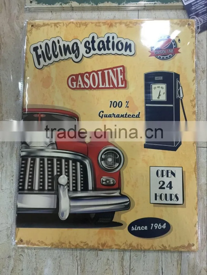 2016 Europe custom printing retro tin sign