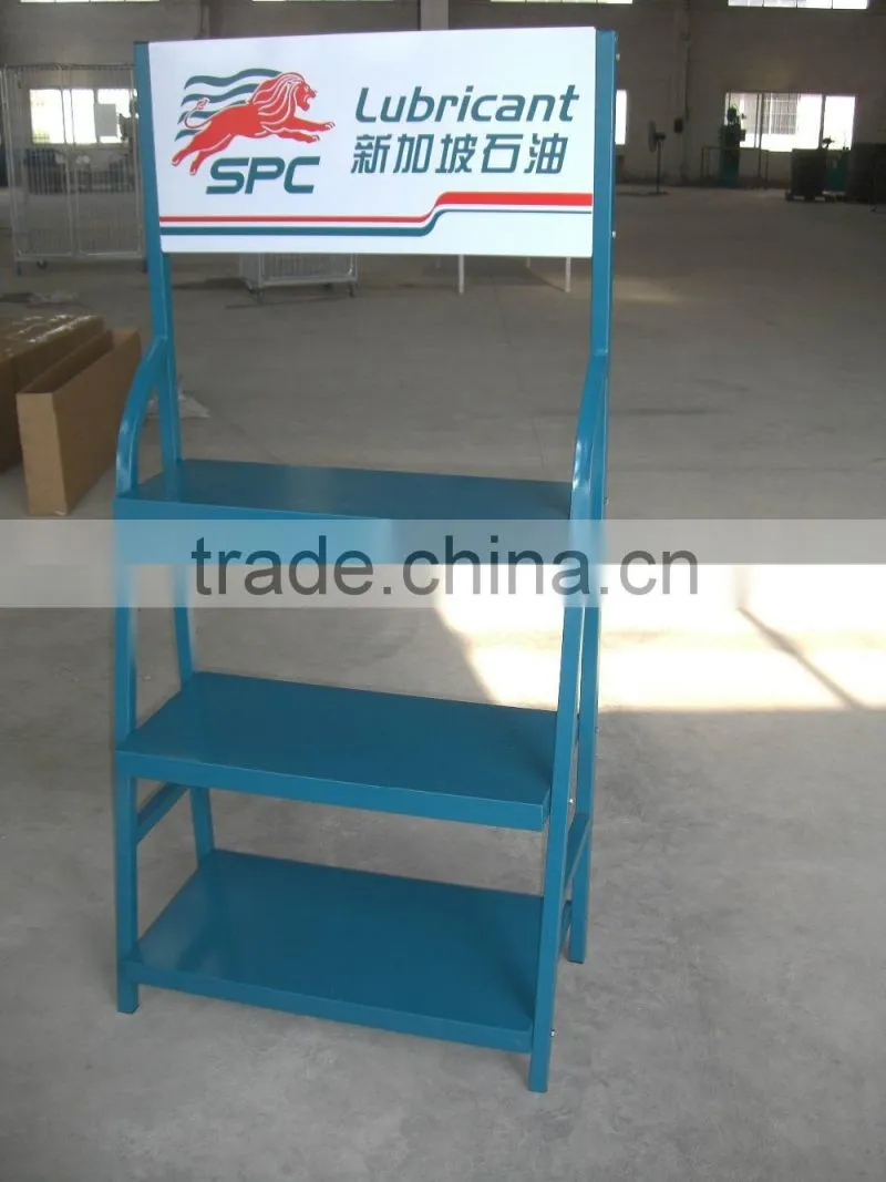 Tyre display rack/heavy duty 2 tier metal wheel rim display rack/ring display stand
