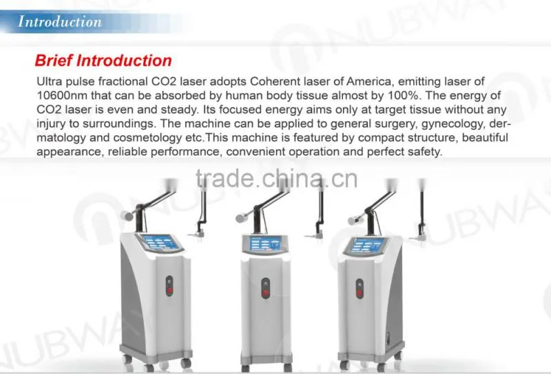 RF tube Fractional CO2 Laser Machine NBW-FII with vaginal handles