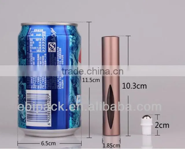Empty small clear glass roll on bottle