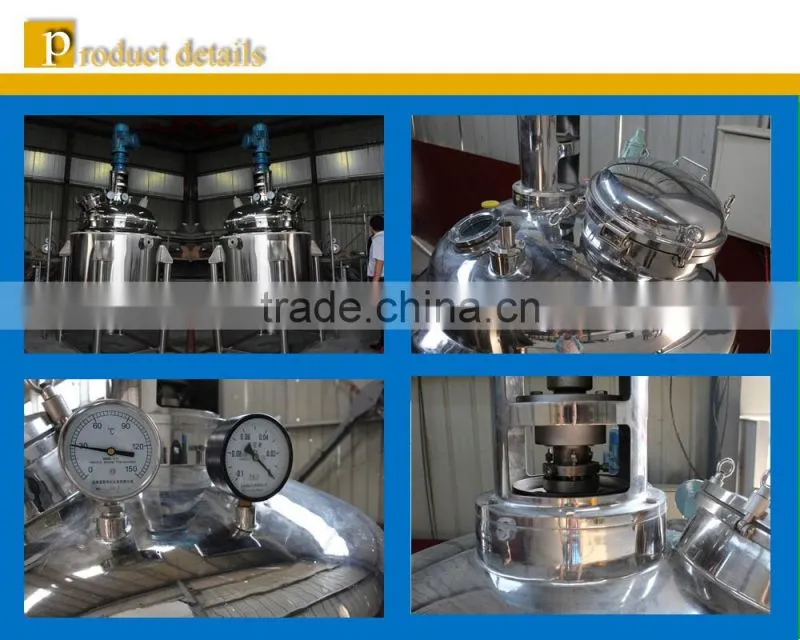 S304/S316 Stainless steel 8000L jacketed heating Chemical Reaction kettle stirred Tank reactor