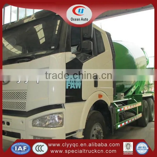 FAW 10CBM concrete mixing concrete mix truck specifications