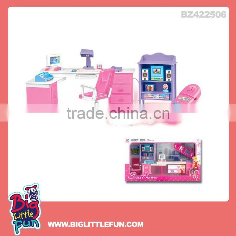 Plastic mini toy doll house furniture bathroom toy
