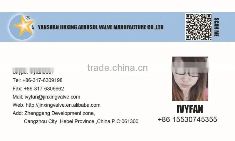 1 inch hair aerosol valve actuator/tinplate shaving foam aerosol valve/aerosol valve and actuator for healthcare products