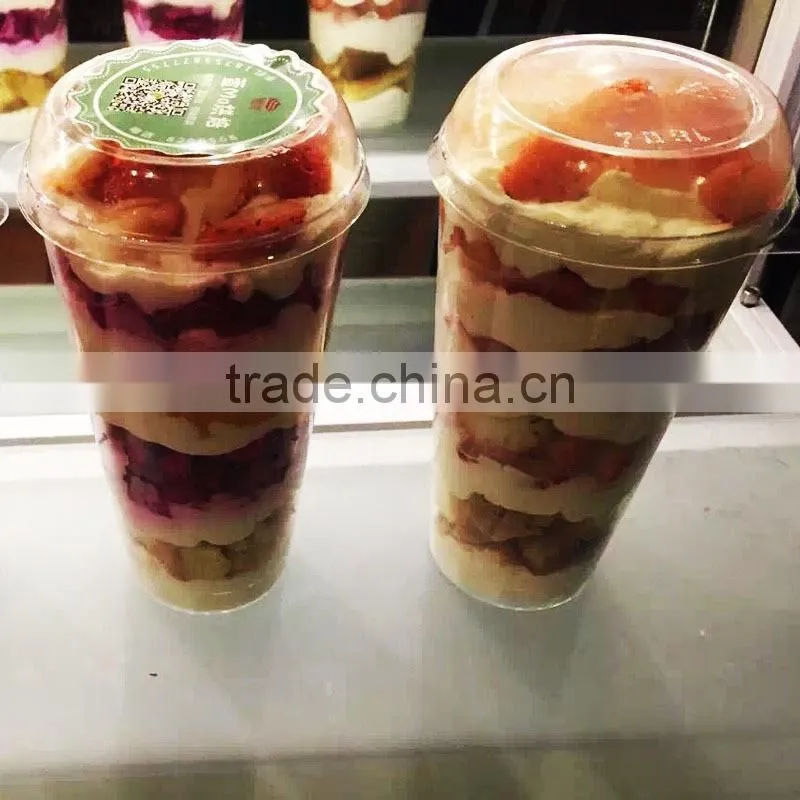 Disposable 480ml pp ice cream plastic cup with lid